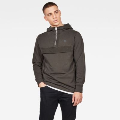 Férfi G-Star Anorak Half Zip Pulóverek Mélyolivazöld Magyarország | BU6Y350