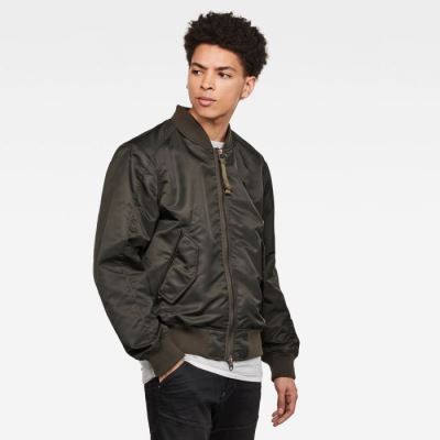 Férfi G-Star Arris Unpadded Bomber Jacket Kabát Mélyolivazöld Magyarország | 6UQ6ZW2