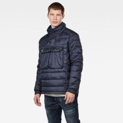 Férfi G-Star Atoll Quilted Anorak Jacket Kabát Sötétkék Magyarország | 0AL7IHE