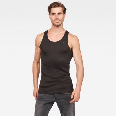 Férfi G-Star Basic 2-pack Tank Tops Fekete Magyarország | FRCW7R8