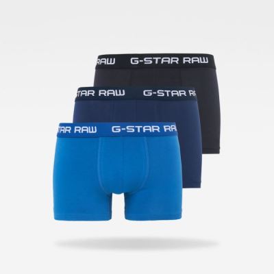 Férfi G-Star Classic 3-pack Trunks Világos Kék Királykék Kék Magyarország | 9KPYXF6