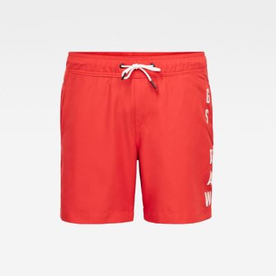 Férfi G-Star Dirik Solid Artwork Swim Shorts Sötétnarancssárga Magyarország | 8UL4U5W