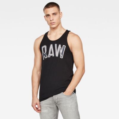 Férfi G-Star Multi Layer Raw Gr Tank Tops Sötétfekete Magyarország | DU0UACO