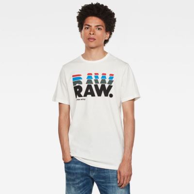 Férfi G-Star Raw. Stacked Logo Póló Fehér Magyarország | AQQTS4Z