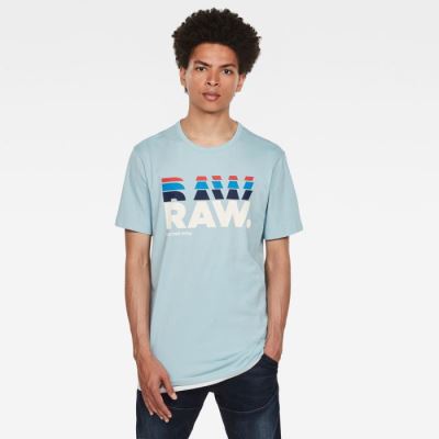 Férfi G-Star Raw. Stacked Logo Póló Mélykék Magyarország | XHQQUVM