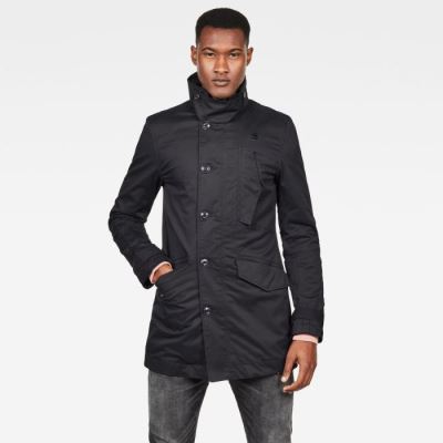 Férfi G-Star Scutar Utility Trench Coats Kabát Sötétfekete Magyarország | DKNN9A5