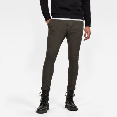 Férfi G-Star Skinny Chinos Mélyolivazöld Magyarország | KAEP7OE