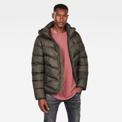 Férfi G-Star Whistler Down Puffer Jacket Kabát Mélyolivazöld Magyarország | BXUVKLS