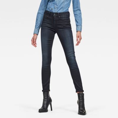 G-Star Raw Jeans - G-Star 3301 High Derekú Skinny Farmer Nadrág Obszidián Magyarország | LFYDY7V