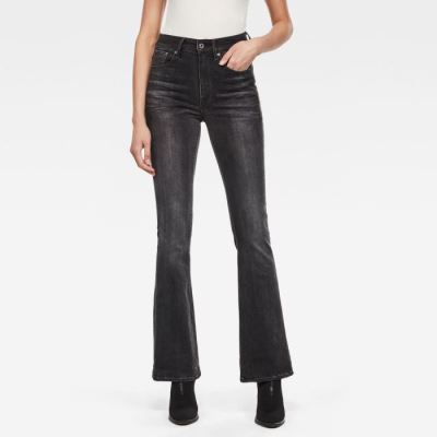 G-Star Raw Jeans - G-Star 3301 High Flare Farmer Nadrág Sötétszürke Magyarország | 0X6MPI1