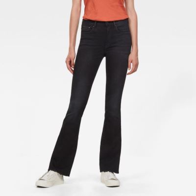 G-Star Raw Jeans - G-Star 3301 High Flare Farmer Nadrág Fekete Magyarország | 3QRYZXX