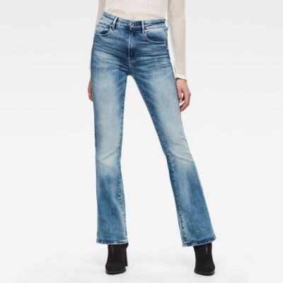 G-Star Raw Jeans - G-Star 3301 High Flare Farmer Nadrág Kék Magyarország | Y4UWEJK