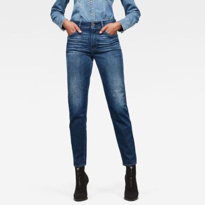 G-Star Raw Jeans - G-Star 3301 High Straight 90's Ankle Farmer Nadrág Égszínkék Magyarország | J52CKTB