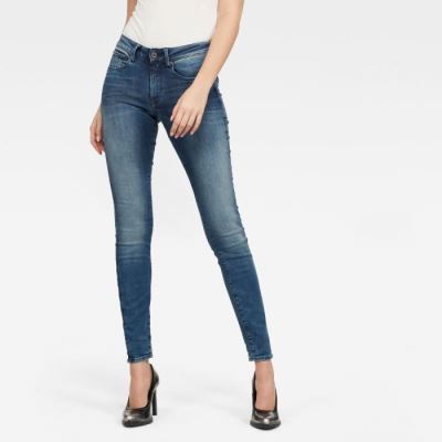 G-Star Raw Jeans - G-Star 3301 Mid Skinny Farmer Nadrág Kék Magyarország | 4T46XP5