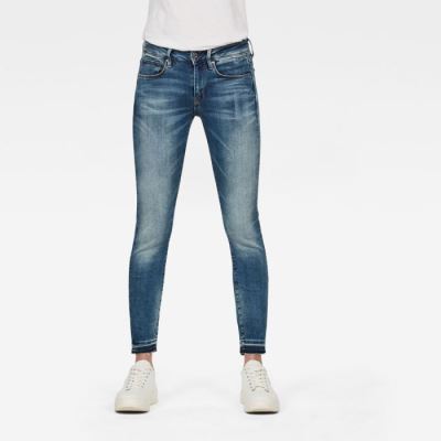 G-Star Raw Jeans - G-Star 3301 Mid Skinny Ripped Edge Ankle Farmer Nadrág Égszínkék Magyarország | TVEWJBD