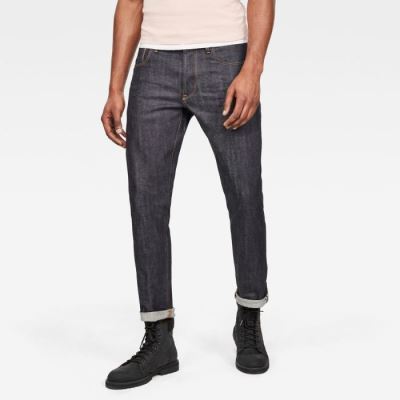 G-Star Raw Jeans - G-Star 3301 Slim Farmer Nadrág Sötétkék Magyarország | LJ7IND4