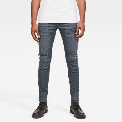 G-Star Raw Jeans - G-Star 5620 3d Zip Knee Skinny Farmer Nadrág Szürke Magyarország | CJZI7NC