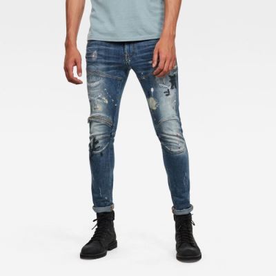 G-Star Raw Jeans - G-Star 5620 3d Zip Knee Skinny Farmer Nadrág Kék Magyarország | T7PP4OK