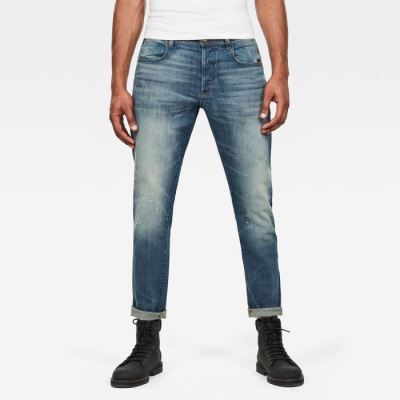 G-Star Raw Jeans - G-Star G-bleid Slim Farmer Nadrág Kék Fehér Magyarország | K791VD8