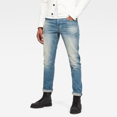 G-Star Raw Jeans - G-Star Kilcot Straight Tapered Farmer Nadrág Kék Fehér Magyarország | AQ41B7D