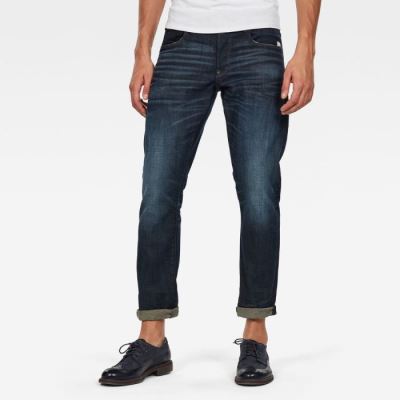 G-Star Raw Jeans - G-Star Kilcot Straight Tapered Farmer Nadrág Sötétkék Fehér Magyarország | R96N6KR