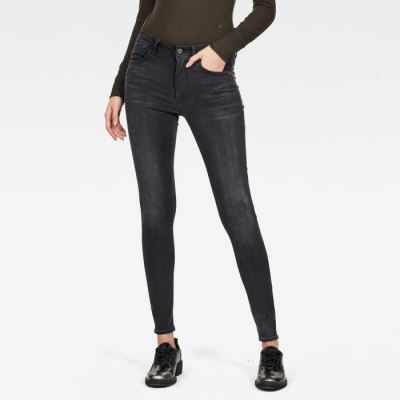 G-Star Raw Jeans - G-Star Lhana High Super Skinny Farmer Nadrág Sötétszürke Magyarország | VN4Z26P