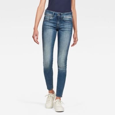 G-Star Raw Jeans - G-Star Lynn Mid Derekú Skinny Farmer Nadrág Kék Magyarország | 6QW1CYI