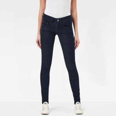 G-Star Raw Jeans - G-Star Lynn Mid Derekú Skinny Farmer Nadrág Sötétkék Magyarország | H3YRK72