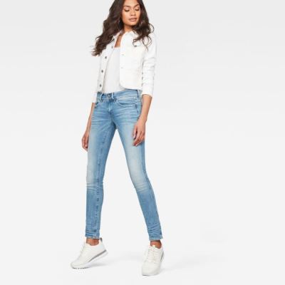 G-Star Raw Jeans - G-Star Lynn Mid Derekú Skinny Farmer Nadrág Világos Kék Magyarország | T26OQ9D