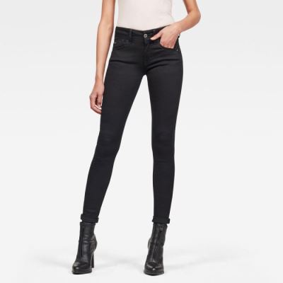 G-Star Raw Jeans - G-Star Lynn Mid Super Skinny Farmer Nadrág Fekete Magyarország | BNP3R5C