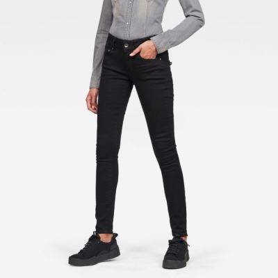 G-Star Raw Jeans - G-Star Midge Cody Mid Skinny Farmer Nadrág Fekete Magyarország | ZY7T12J