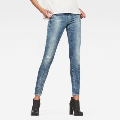 G-Star Raw Jeans - G-Star Midge Zip Mid Derekú Skinny Color Farmer Nadrág Világos Kék Világoskék Magyarország | 7TJ0EOK