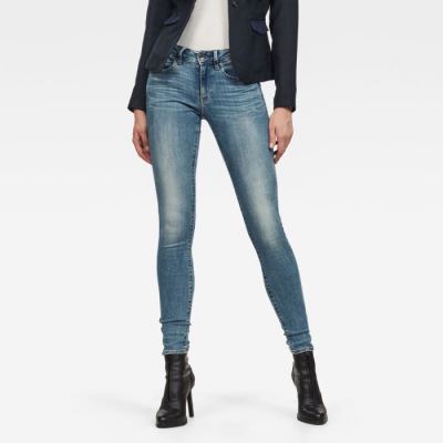 G-Star Raw Jeans - G-Star Midge Zip Mid Skinny Farmer Nadrág Világos Kék Világoskék Magyarország | M4JRZ4Z