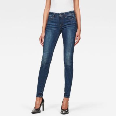 G-Star Raw Jeans - G-Star Midge Zip Mid-waist Skinny Farmer Nadrág Obszidián Magyarország | FXJS1JS