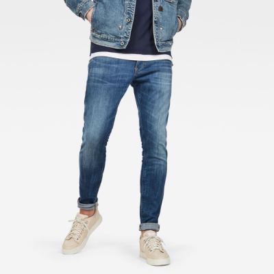 G-Star Raw Jeans - G-Star Revend Skinny Farmer Nadrág Sötétkék Magyarország | 53RP8LO