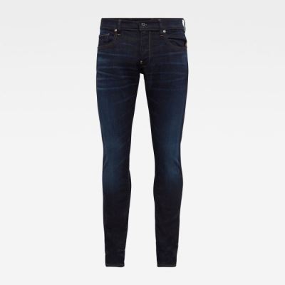 G-Star Raw Jeans - G-Star Revend Skinny Farmer Nadrág Mélykék Magyarország | OPBF6PM