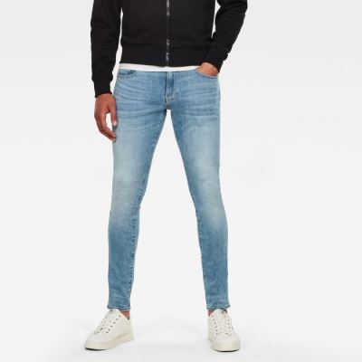 G-Star Raw Jeans - G-Star Revend Skinny Farmer Nadrág Világos Sötétkék Magyarország | ZPK656E