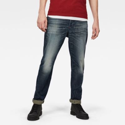 G-Star Raw Jeans - G-Star Tobog 3d Relaxed Tapered Farmer Nadrág Sötétkék Fehér Magyarország | MWSTGPS