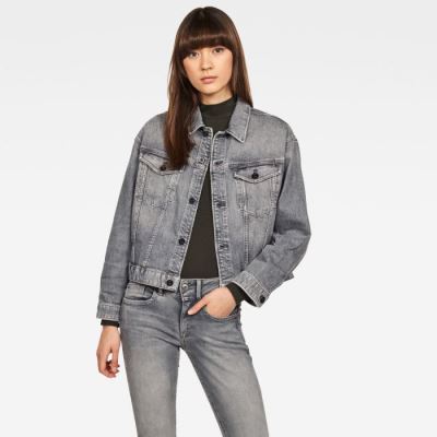 Női G-Star 3301 Boyfriend Denim Jacket Szürke Magyarország | FLFRKMI