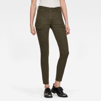 Női G-Star Blossite G-shape Army High Skinny Nadrág Olivazöld Magyarország | B914OL0