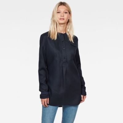 Női G-Star Pleated Bib Tunic Ingek Kék Magyarország | K27VGFD