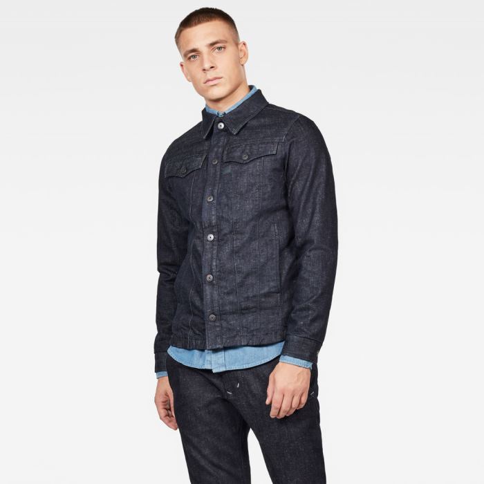 Férfi G-Star 3301 Lining Overshirt Sötétkék Magyarország | K8GE3VL