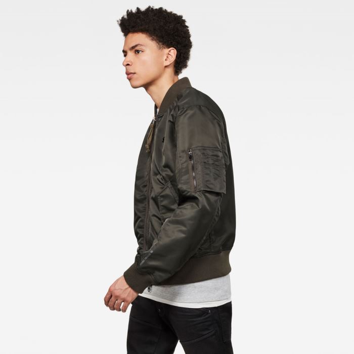 Férfi G-Star Arris Unpadded Bomber Jacket Kabát Mélyolivazöld Magyarország | 6UQ6ZW2