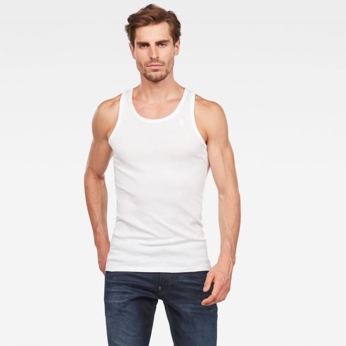 Férfi G-Star Basic 2-pack Tank Tops Fehér Magyarország | GBM23YZ