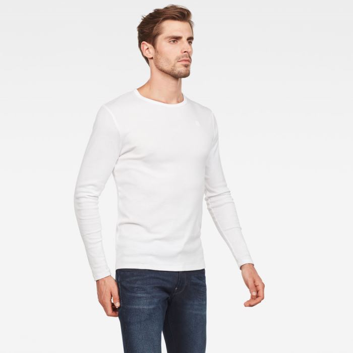 Férfi G-Star Basic Round Neck Póló Fehér Magyarország | BMFUD84