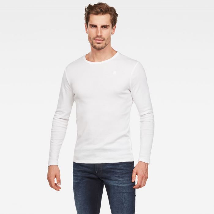 Férfi G-Star Basic Round Neck Póló Fehér Magyarország | BMFUD84