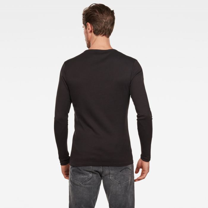 Férfi G-Star Basic Round Neck Póló Fekete Magyarország | BIY19BZ