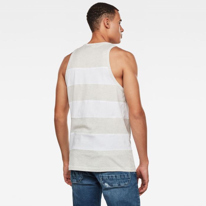 Férfi G-Star Block Stripe Gr Tank Tops Fehér Magyarország | WIYHHCC