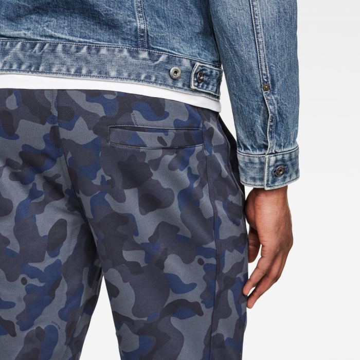 Férfi G-Star Brush Camo Sweat Rövidnadrág Kék Camo Magyarország | UWR98O7