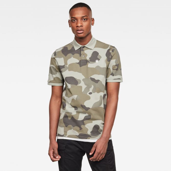 Férfi G-Star Camo Allover Gr Pólóing Világos Camo Magyarország | Q4DKKU9